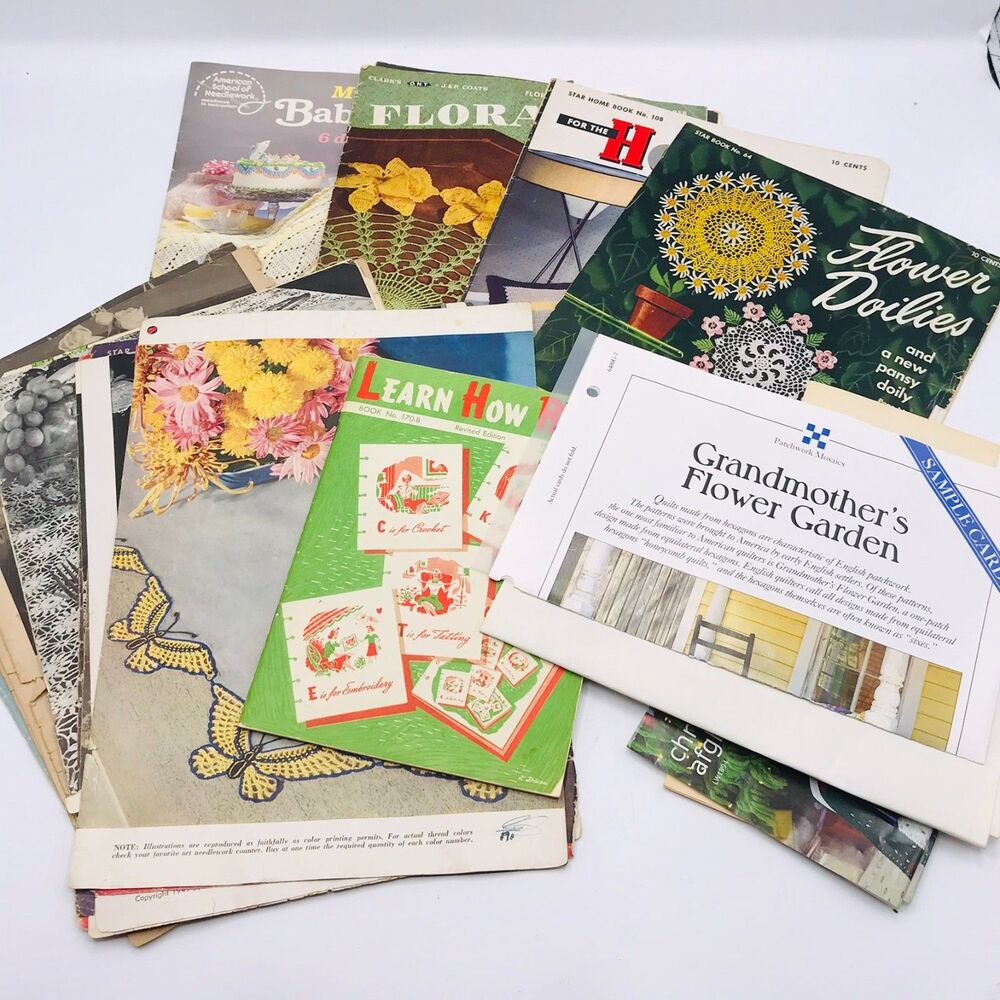 Lot of Vintage Magazines, Crochet Doilies, Craft, Quilt, Tradwife, Grannycore